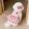 Saia de Gaze para Pet Vestido Fino de Verão para Cães Pequenos como Poodle, Teddy, Bichon, Yorkshire Terrier, e Gatos