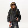 Sudadera con capucha y cárdigan de diseño original estilo británico para hombre 2025 Invierno Tejido compuesto de algodón chino de manga larga Cálido