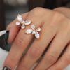 Anillo de Mariposa Ajustable Estilo Coreano, Anillo de Circonita Creativo de Nicho Simple y Versátil