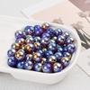 Cuentas Redondas de Alta Calidad, Sofisticadas, con Recubrimiento Óptico de Cielo Estrellado, Princesa Sirena, Cuentas de Resina, Cuentas Sueltas para Pulseras, Collares y Joyería DIY