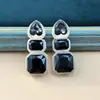 Brincos Atacado Comércio Exterior Transfronteiriço Europeu e Americano Retro Diamante Colorido Quadrado Geométrico Simples Brincos de Strass Brincos para Festa de Jantar Atacado