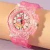 Reloj Infantil Dibujos Animados Luminoso Electrónico Lindo Labubu Niña Reloj Estudiante de Primaria Digital con Manecillas Cuarzo