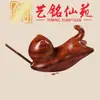 Talla de Madera Arcoíris Gato Volador Portaincienso Adorno de Escritorio, Yiming Xianyuan Sándalo Verde Gato Saltando Portaincienso Pieza Decorativa