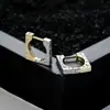Brincos de Argola Cruzados de Zircônia Transfronteiriços para Homens, Brincos de Argola Lisos, Presilhas de Orelha de Raio, Pingentes de Orelha, Acessórios de Orelha para Mulheres, Amostra de Live do TikTok