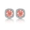 Pendientes de Bolso de Princesa Corte Milenio de Venta Caliente Transfronterizos para Mujer Moda Europea y Americana Pendientes de Rosa Octagonales Tesoro Colorido