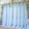Cortina de Gasa Transfronteriza Decoración de Escenario para Bodas al Aire Libre Fiesta Fondo Arco de Boda Silla Malla