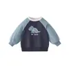 [7A Antibacteriano] Sudadera de Manga Larga para Niños Nueva Otoño Holgada Raglán Ropa Infantil Bloqueo de Color Top de Bebé Otoño