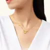 Loja de ouro com pingente de flor oca borboleta fada colar corrente tudo-em-um feminino presente de luxo leve doce moda feminina joias requintadas