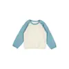 Roupa Infantil Nuomi Wanzi 2026 Outono Nova Estilo Coreano Meninas Bloco de Cores Manga Raglan Tricô de Lã Camiseta Básica