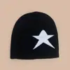 Gorro de Punto Jacquard Simple con Estrella de Cinco Puntas Europeo y Americano para Hombres y Mujeres Cálido Personalidad Callejera Hip-Hop Patineta Gorro Pullover Venta al por Mayor