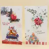 Nuevo Estilo Venta Directa Creativa Hecha a Mano Tarjeta de Felicitación Navideña 3D Comercio Exterior Polvo Dorado Brillante Tarjeta de Bendición Navideña Tarjeta de Invitación
