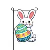Bandera de Jardín de Pascua Transfronteriza Decoración de Patio Festivo Bandera Colgante de Conejo y Huevo Bandera de Poliéster Lino de Doble Cara Personalización