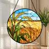 Pingente de vidro de espiga de trigo dourada transfronteiriço, decoração colorida para casa, decoração de janela, apanhador de sol para jardim