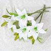 Mayorista Fabricante Boda Decoración Hogar Flores Falsas 1 Flor 2 Capullos Mini Sencilla Tacto Película 3 Cabezas Flor Artificial Lirio