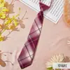 Jk Gravata Pequena Feminina Estilo College Xadrez Preguiçosa Uniforme Japonês Camisa Gravata Borboleta Ins Tendência Curta