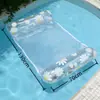 Cama flotante inflable transfronteriza con respaldo plegable para exteriores, cama flotante de malla, suministros inflables para agua, cama flotante reclinable