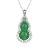 Colgante Kabasi de Plata S925 Incrustado con Hielo de Jade de Alta Calidad "Calabaza Ruyi" para Mujer, Joyería Clásica, en Stock para Venta al por Mayor