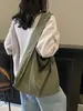 Bolsa de Tecido Estilo Ins Coreano para Meninas 2026 Nova Grande Capacidade Moda Casual Estilo Preguiçoso Ombro Único Transversal Bolsa Tote