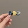 Pinza para el Cabello de Felpa Marrón Estilo Coreano con Perlas, Pinza Lateral de Gama Alta, Pinza BB para Melanina, Horquilla para Mechones Sueltos de la Frente