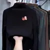 Linda camiseta de manga larga estampada para niños, nuevo estilo otoño/invierno, diseño coreano, hecha con suave tejido polar, capa base cálida para niñas