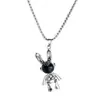 Collar de Conejo Mecánico Móvil ins Accesorios Colgantes Hip-Hop para Hombres y Mujeres Conejo de Ópalo Cadena para Suéter Versátil