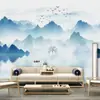 Novo papel de parede de pintura a tinta chinesa para escritório, hotel, restaurante, mural de arte abstrata clássica, papel de parede para parede de fundo de TV