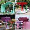 Pavilhão de descanso de grande escala ao ar livre, mesa e cadeira de desenho animado de aço-vidro, parque, local comercial, galeria de aço inoxidável, ornamentos, escultura