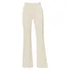 Calça boca de sino cropped de cor sólida, elegante e moderna, para mulheres, nova coleção de verão 2026, fina, elástica, de corte justo, cintura alta, micro flare