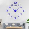 Reloj de Pared con Esfera Digital Estéreo 3D Reloj DIY Adhesivo de Pared para Sala de Estar Dormitorio Reloj de Espejo Luminoso Montado en la Pared