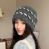 Gorro nuevo de doble capa de mezcla de lana 2026, cálido para invierno, estilo coreano, versátil, look preppy, gorro para pullover para mujer