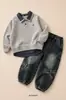 Conjunto para Meninos Outono Casual Jaqueta Infantil Bebê Lindo Calça de Moletom Casual 2026 Novo Estilo Roupas Estilosas para Meninos