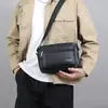 Bolso cruzado de piel sintética para hombre, estilo coreano, nuevo bolso de hombro, informal, de negocios, de gran capacidad, tipo bandolera.