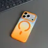 Adecuado para funda de teléfono móvil Apple 17Promax, Funda protectora de anillo metálico para lente de iPhone16, Gradiente de colores, Magnética