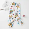 Pantalones de Pijama para Niños Niños Invierno Coral Fleece Forro Polar Cálido Pantalones de Pijama de Franela para Niños Grandes Pantalones Coreanos