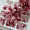 Cuentas de vidrio con grietas de hielo rojas para Año Nuevo, cuentas de bambú hechas a mano, collares, pulseras y accesorios de joyería.