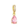 Moderna Joyería de Lujo Ligero Colgante Oval de Circonita Forma de Gota de Agua Collar de Cobre Incrustado con Circonita Versátil Joyería Transfronteriza Venta al por Mayor Artículo Popular