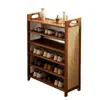 Gabinete de Zapatos Sencillo para Puerta de Entrada, Uso en Habitación de Alquiler de Dormitorio, Zapatero Multicapa Tejido de Ratán Retro, Artefacto de Almacenamiento de Zapatos para la Entrada