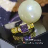 Anillo Versa Batata Pequeña Zircón Púrpura Retro Francés Diseño Chapado en Oro Diario Lujo Ligero Combinación Perfecta Para Mujer