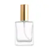 Frasco Borrifador Quadrado de Vidro Transparente 30-100ml Tipo Pressão Névoa Fina Frasco para Decantar Perfume Frasco Cosmético Hidratante