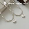 Corea del Sur temperamento nicho cadena clavícula plata esterlina S925 concha bambú collar de perla natural otoño todo-fósforo sensación de alta gama