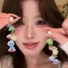 Exquisitos Aretes Largos Florales Estilo Francés para Mujer, Verano Lujo Ligero Estilo Resort de Alta Gama Pinzas para Orejas y Accesorios para Orejas Únicos y Hermosos