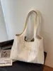 Bolsa de Ombro Casual da Moda Transfronteiriça 2026 Novo Estilo de Verão Bolsa de Tecido com Linhas Únicas, Bolsa Tote de Grande Capacidade para o Dia a Dia