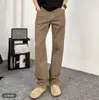 Milaad Beige Color Leche Retro Tendencia Jeans Pantalones Largos Moda Primavera Casual Versátil Pantalones de Pierna Recta para Hombre