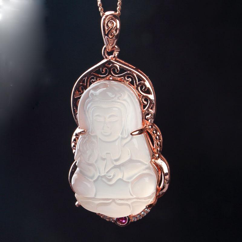 玉髓镶嵌吊坠85877