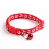 Collar con Cascabel de Parche de Doble Capa para Mascotas, Correa para Perro con Hebilla de Colores y Huella de Pata, Collar para Gato