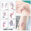 Adesivos de Tatuagem Estéticos Coloridos Transfronteiriços com Tema Oceânico de Baleias, Águas-vivas e Peixes, Designs Fofos para Braços e Pernas, Adequados para Maquiagem Feminina