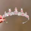 Tocado de corona de novia de circonita blanca, accesorios de boda sencillos europeos y americanos, tocado de boda, tocado de corona de cristal, diamantes de imitación