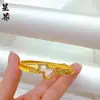Loja de Ouro Mesmo Estilo Pulseira Larga Aberta Gravada com Ditados Auspiciosos, Borboleta Filigrana Flor do Amor, Fabricante Atacadista de Pulseira Flor Borboleta