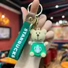 Llavero Popular Transfronterizo de Taza de Té con Leche Starbucks Oso de Dibujos Animados 3D Colgante para Mochila de Estudiante Regalo Promocional