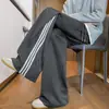 Outono de 2026 Novo Design Retrô Americano com Patchwork Lateral e Listras Calça de Moletom Casual Calças Longas de Alta Qualidade para Homens